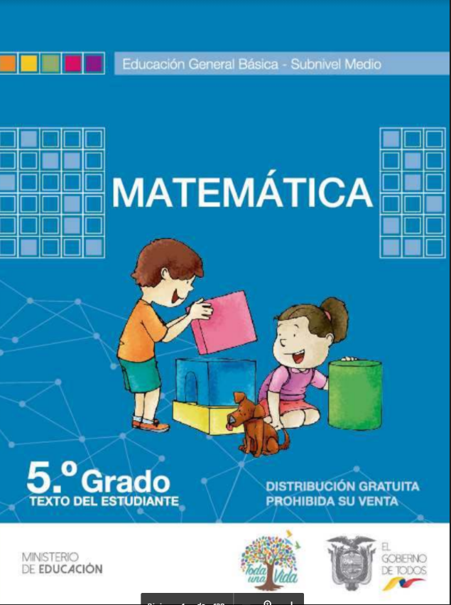 Libro de matemáticas quinto grado de EGB